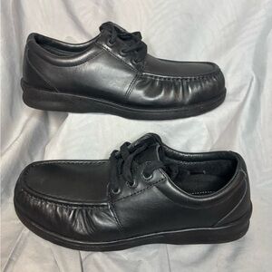 Florsheim Classic Black Pinched Leather Oxfords Steel Toe Non Slip Work Shoes